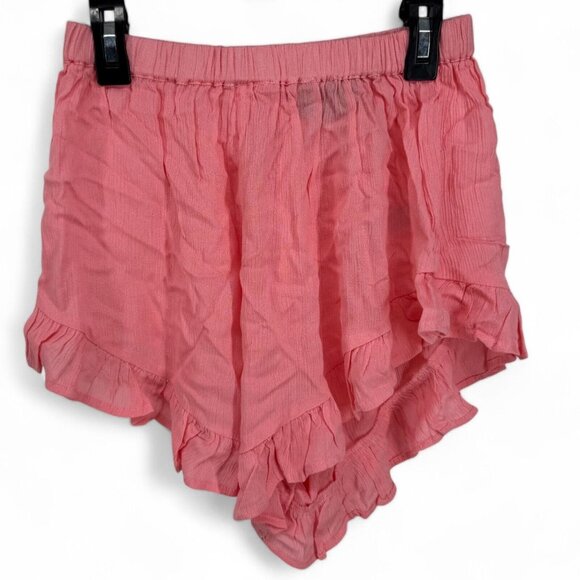 ASOS Design Women's Flutter Mini Shorts Ruffle Hem Coral Size 4 - Picture 1 of 6